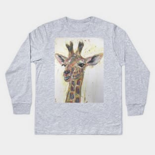Colourful Baby Giraffe Kids Long Sleeve T-Shirt